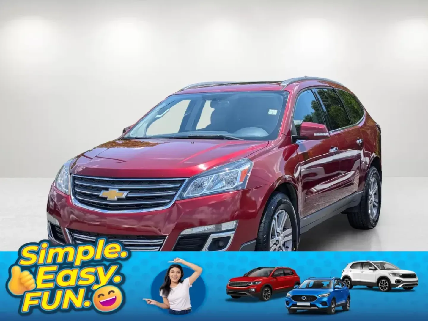 2015 /Ebony Chevrolet Traverse LT (1GNKVHKD6FJ) with an Gas V6 3.6L/217 engine, 6-Speed Automatic transmission, located at 1430 Gateway Drive, Opelika, AL, 36801, (334) 239-0944, 32.637871, -85.409790 - 2015 Chevrolet Traverse LT - Photo#0