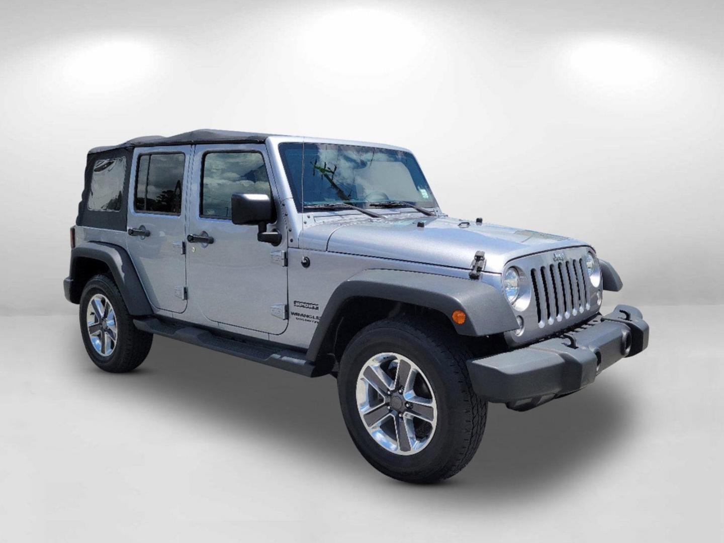 2015 Billet Silver Metallic Clearcoat /Black Jeep Wrangler Unlimited Sport (1C4HJWDG2FL) with an Regular Unleaded V-6 3.6 L/220 engine, 5-Speed Automatic w/OD transmission, located at 7000 Northlake Connector, Columbus, GA, 31904, (706) 987-8085, 32.524975, -84.978134 - 2015 Jeep Wrangler Unlimited Sport - Photo#4