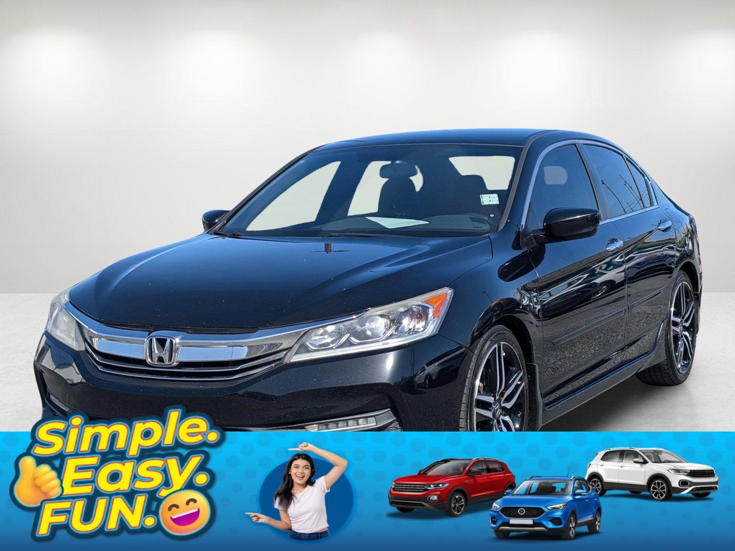 2016 Honda Accord Sedan Sport (1HGCR2F59GA) with an Regular Unleaded I-4 2.4 L/144 engine, 1-Speed CVT w/OD transmission, located at 804 22nd Ave, Phenix City, AL, 36870, (334) 297-1860, 32.484749, -85.024475 - 2016 Honda Accord Sedan Sport - Photo#0