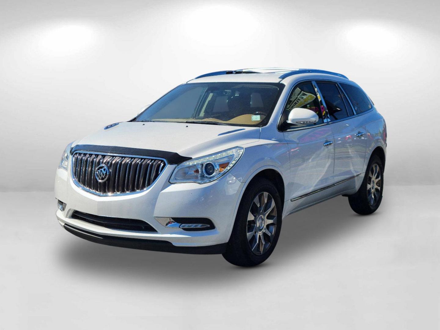 2017 White Frost Tricoat /Choccachino Buick Enclave Leather (5GAKRBKD2HJ) with an Gas V6 3.6L/217 engine, 6-Speed Automatic transmission, located at 5115 14th Ave., Columbus, GA, 31904, (706) 323-0345, 32.511494, -84.971046 - 2017 Buick Enclave Leather - Photo#1