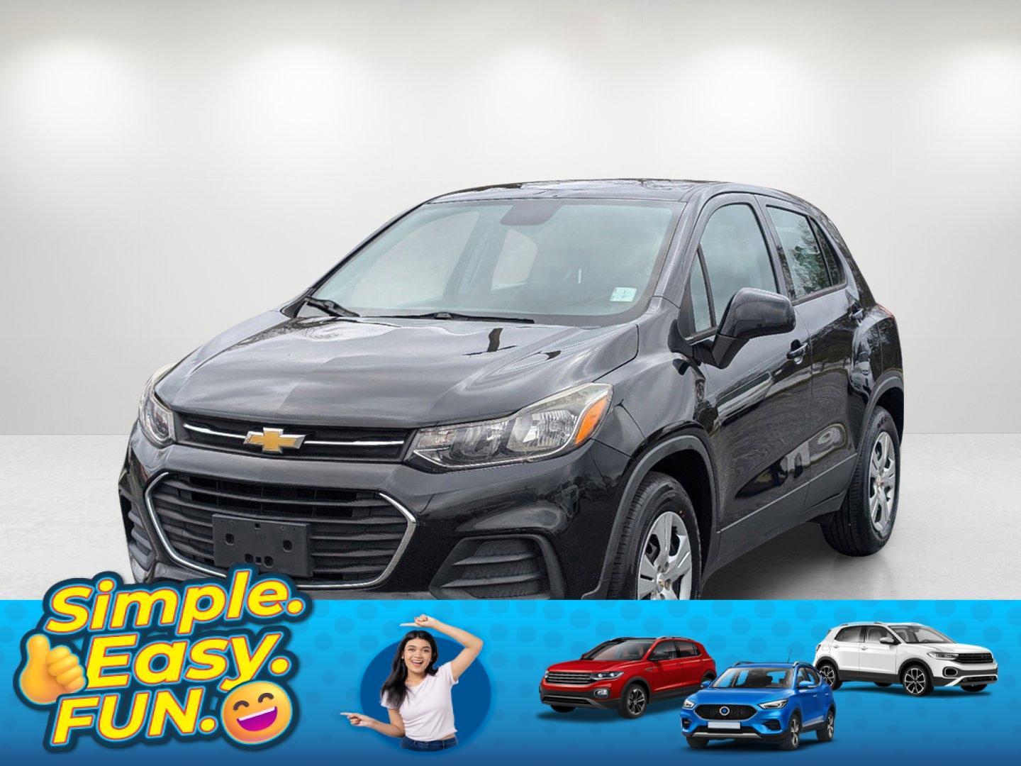 2017 /Jet Black Chevrolet Trax LS (3GNCJKSB3HL) with an Turbocharged Gas 4-Cyl 1.4L/83 engine, 6-Speed Automatic transmission, located at 804 22nd Ave, Phenix City, AL, 36870, (334) 297-1860, 32.484749, -85.024475 - 2017 Chevrolet Trax LS - Photo#0