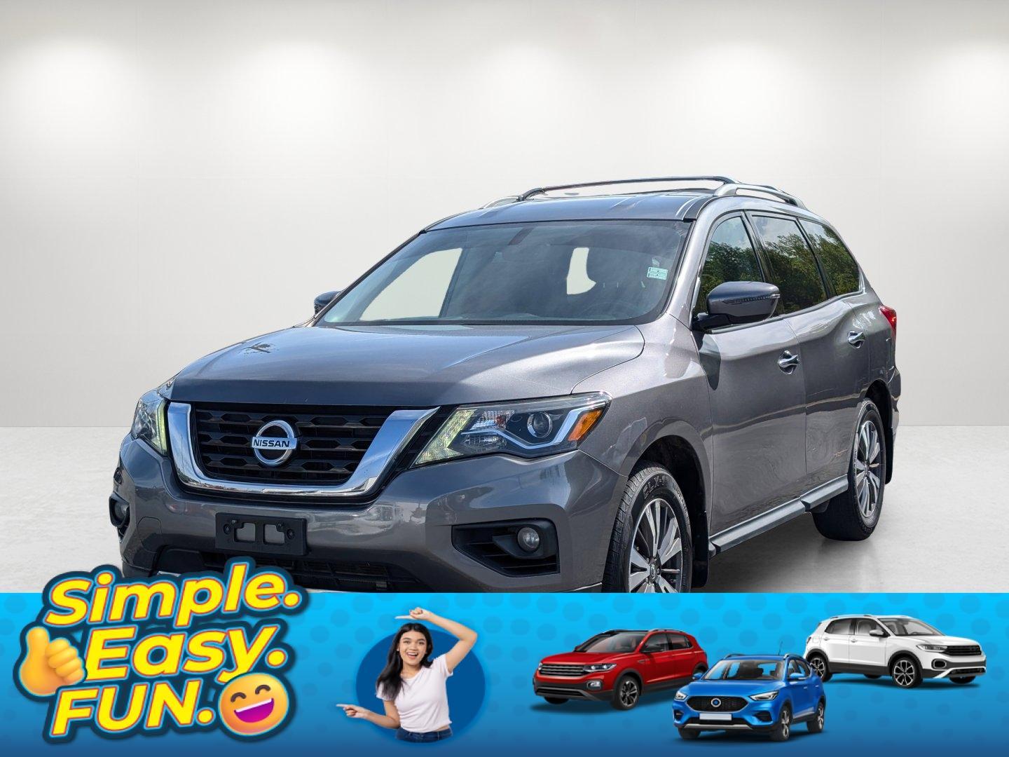 2017 /Charcoal Nissan Pathfinder SV (5N1DR2MM8HC) with an Regular Unleaded V-6 3.5 L/213 engine, 1-Speed CVT w/OD transmission, located at 3959 U.S. 80 W, Phenix City, AL, 36870, (334) 297-4885, 32.469296, -85.135185 - 2017 Nissan Pathfinder SV - Photo#0