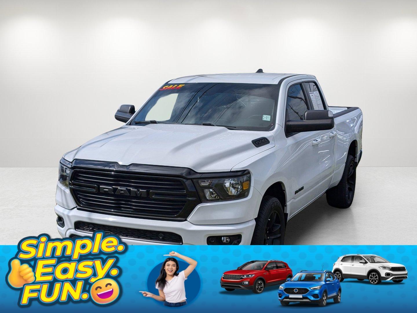 2021 /Black Ram 1500 Big Horn (1C6RREBT3MN) with an Regular Unleaded V-8 5.7 L/345 engine, 8-Speed Automatic w/OD transmission, located at 3959 U.S. 80 W, Phenix City, AL, 36870, (334) 297-4885, 32.469296, -85.135185 - 2021 Ram 1500 Big Horn - Photo#0